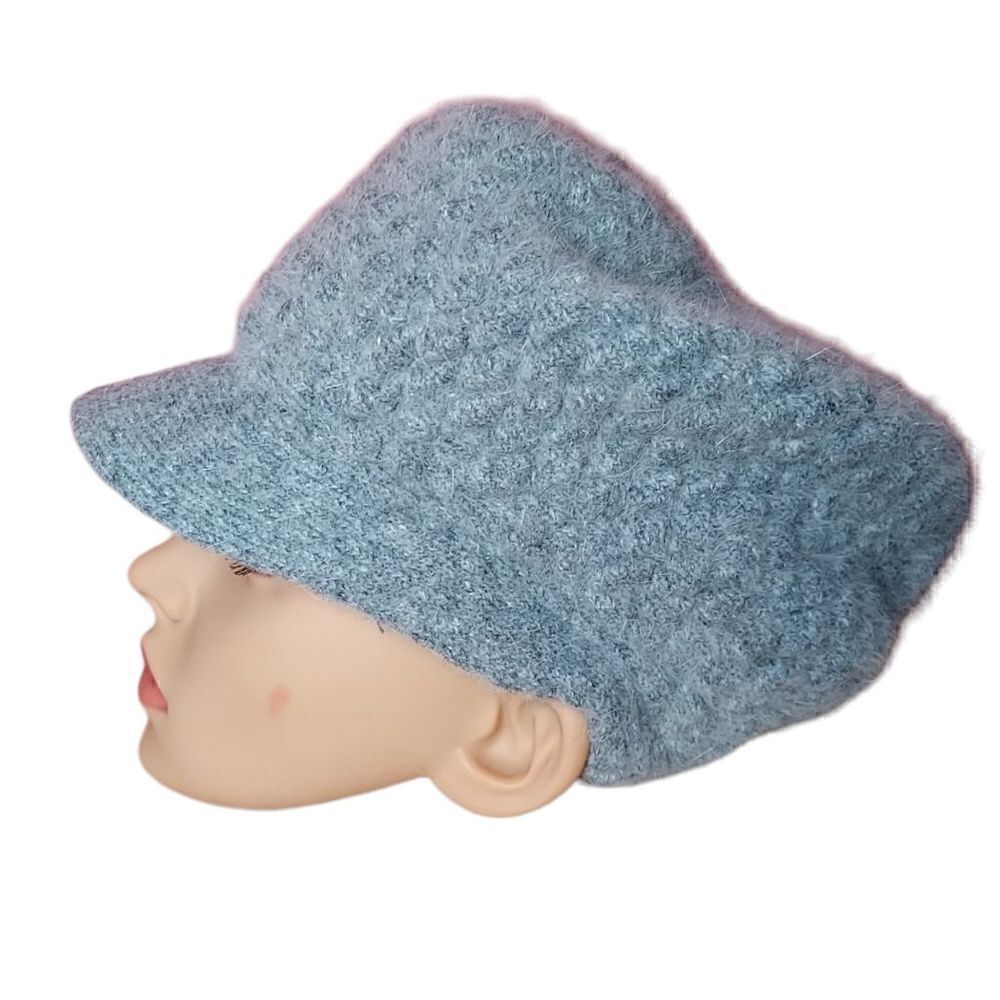 Angora blend beanie brimmed hat